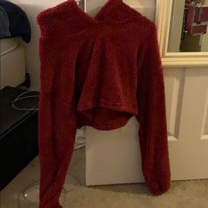 Sherpa cropped hoodie
